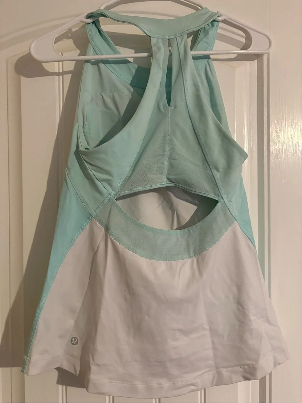Lululemon White and Mint Athletic Tank Top